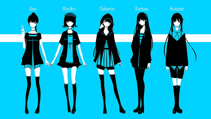 anime girls, simple background, pantyhose, long hair, meganekko, HD wallpaper